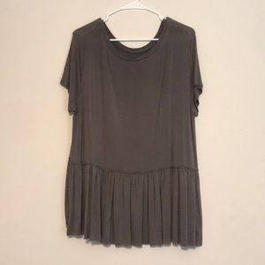 Grey Mossimo ruffled t-shirt